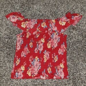 Arizona Jean Co.| Off The Shoulder Rouched Stretchy Floral Top